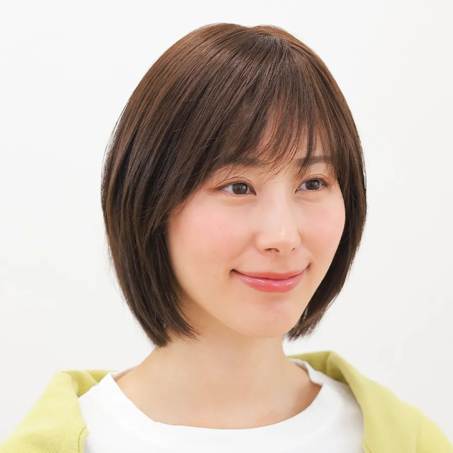 医療用ウィッグ・レミー/レミープレミアム/コンフィショート すっきりとしたひし形フォルムが優しい印象のショートボブ